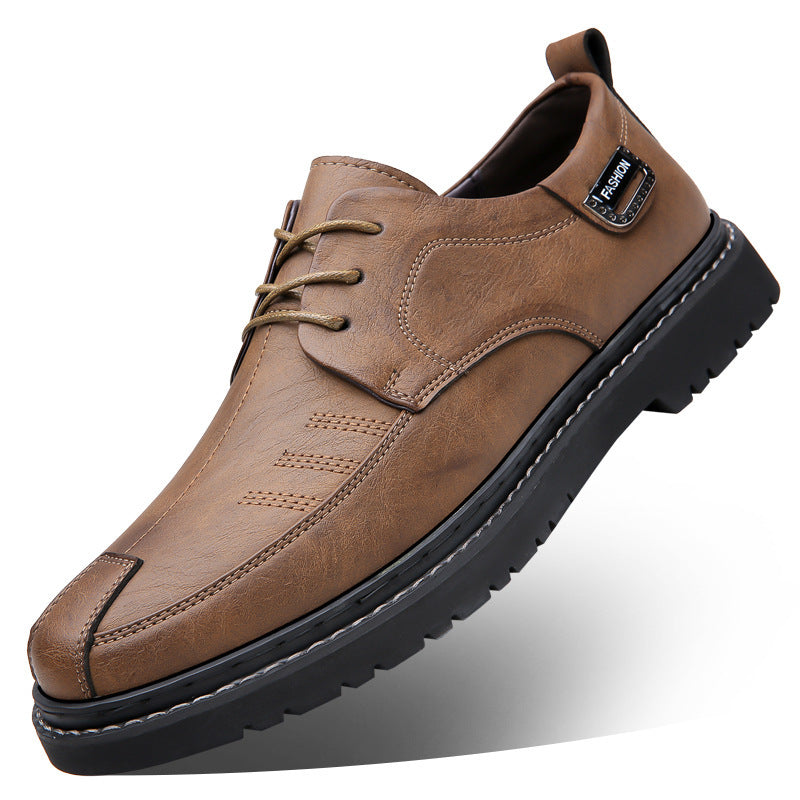 Men's Business Casual Leather Shoes Retro Trendy Youth GO Buy