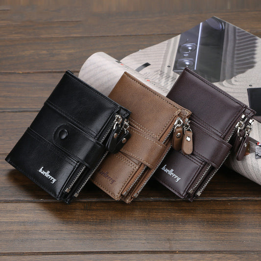 Men's New Double Zipper Creative Short Wallet GO Buy