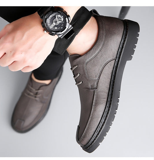 Men's Business Casual Leather Shoes Retro Trendy Youth GO Buy