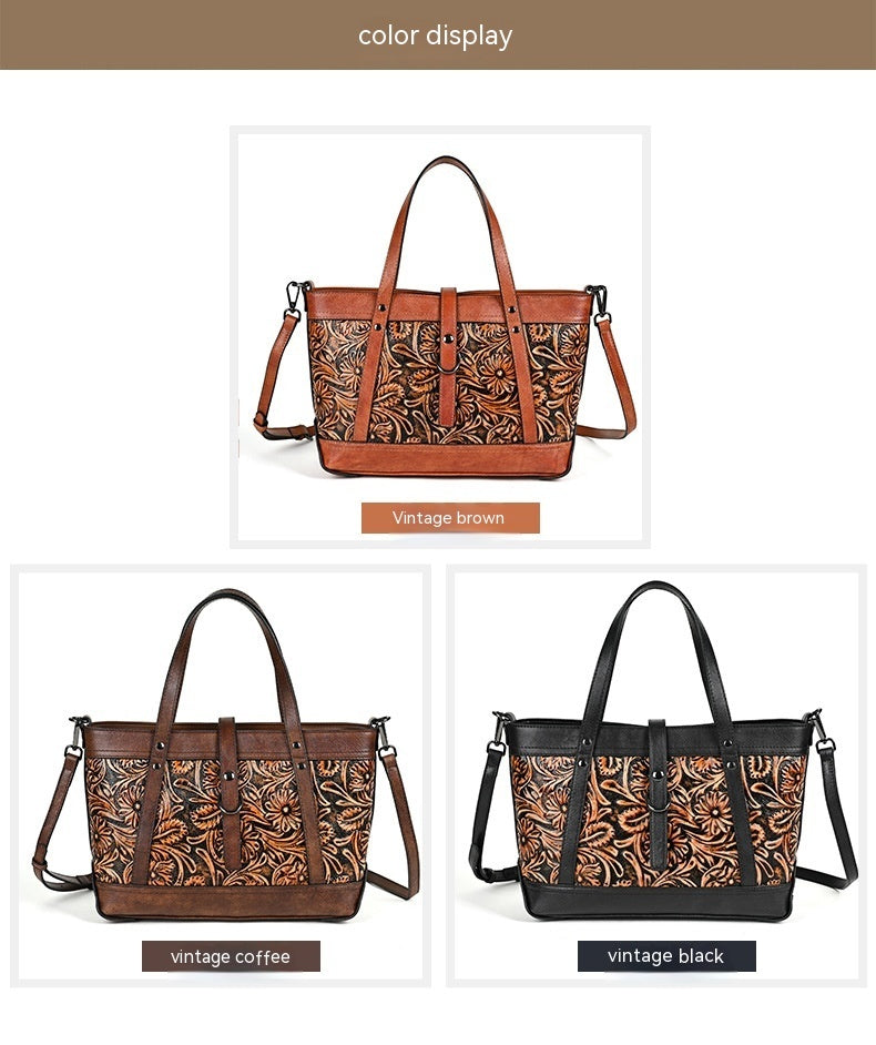 First Layer Cowhide Skeleton-skin Hand Carved Bag GO Buy