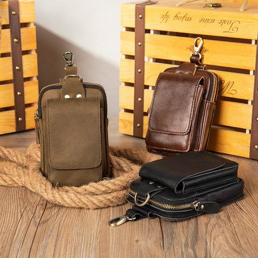 Men's Head Leather Chest Bag Business Casual Leather Crossbody Chest Bag Student Chest Bag GO Buy