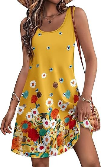 Casual European And American Garden Collar Printing Dress - Gobuy Fashion