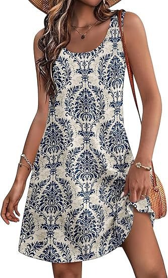 Casual European And American Garden Collar Printing Dress - Gobuy Fashion