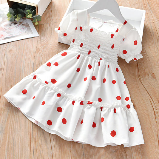 Summer Skirt Girls Sweet Lace Polka Dot Dress GO buy