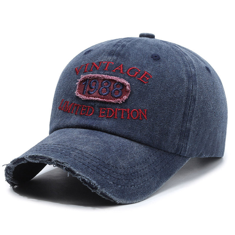 American Retro Soft Top Make Old Ripped Letter Embroidered Baseball Cap Gobuy Fashion