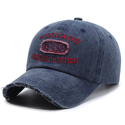 American Retro Soft Top Make Old Ripped Letter Embroidered Baseball Cap Gobuy Fashion