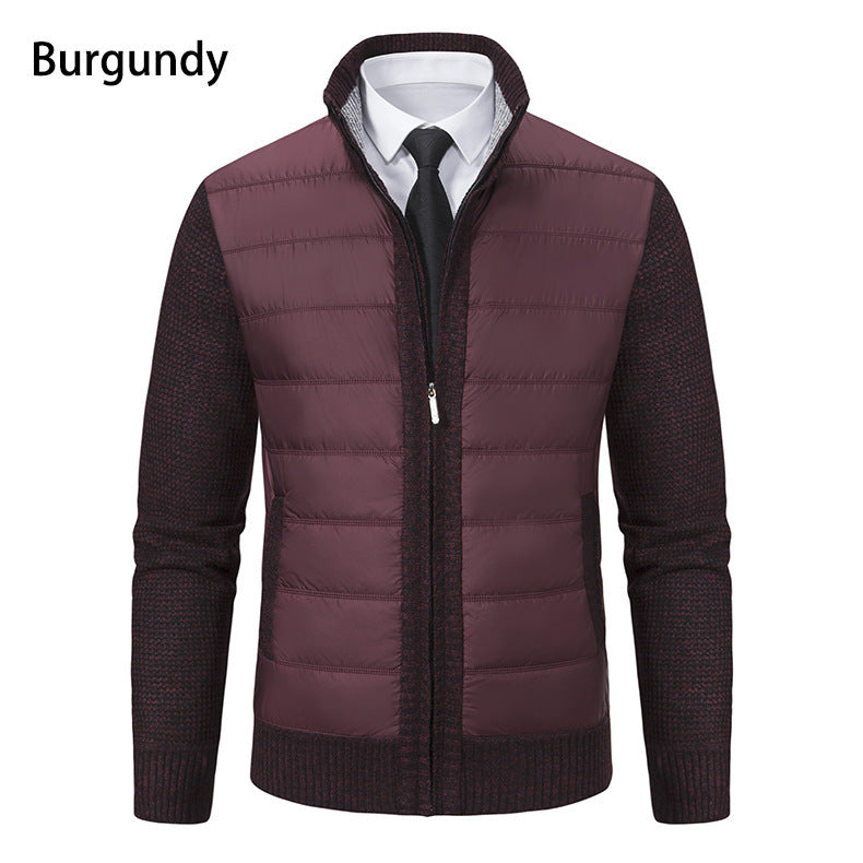 Stand Collar Fleece-lined Thickened Men's Coat GO buy