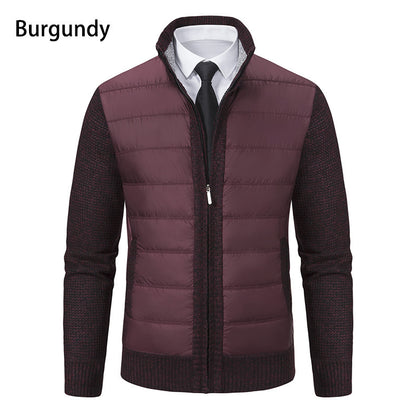 Stand Collar Fleece-lined Thickened Men's Coat GO buy