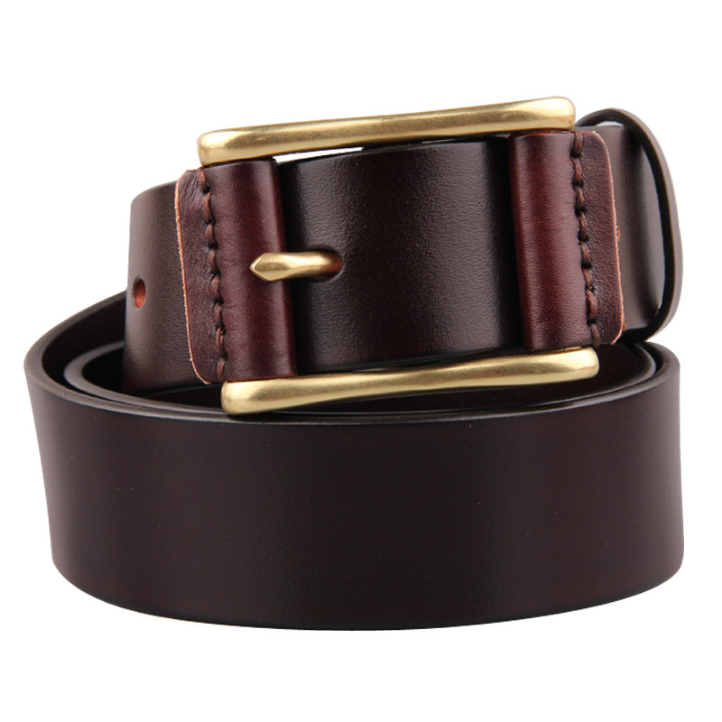 Brass Buckle Men's Belt Casual Denim GO Buy