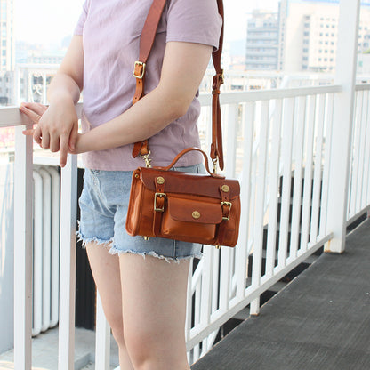 Head Layer Tree Cream Vegetable Tanned Cow Leather Messenger Bag GO Buy