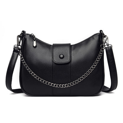 One-shoulder Diagonal Bag Lychee Pattern Soft Leather GO Buy
