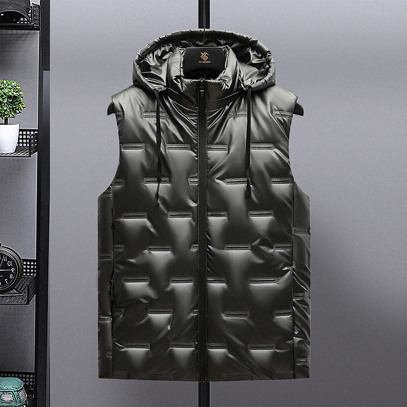 Men's Glossy Down Cotton Thermal Vest GO buy