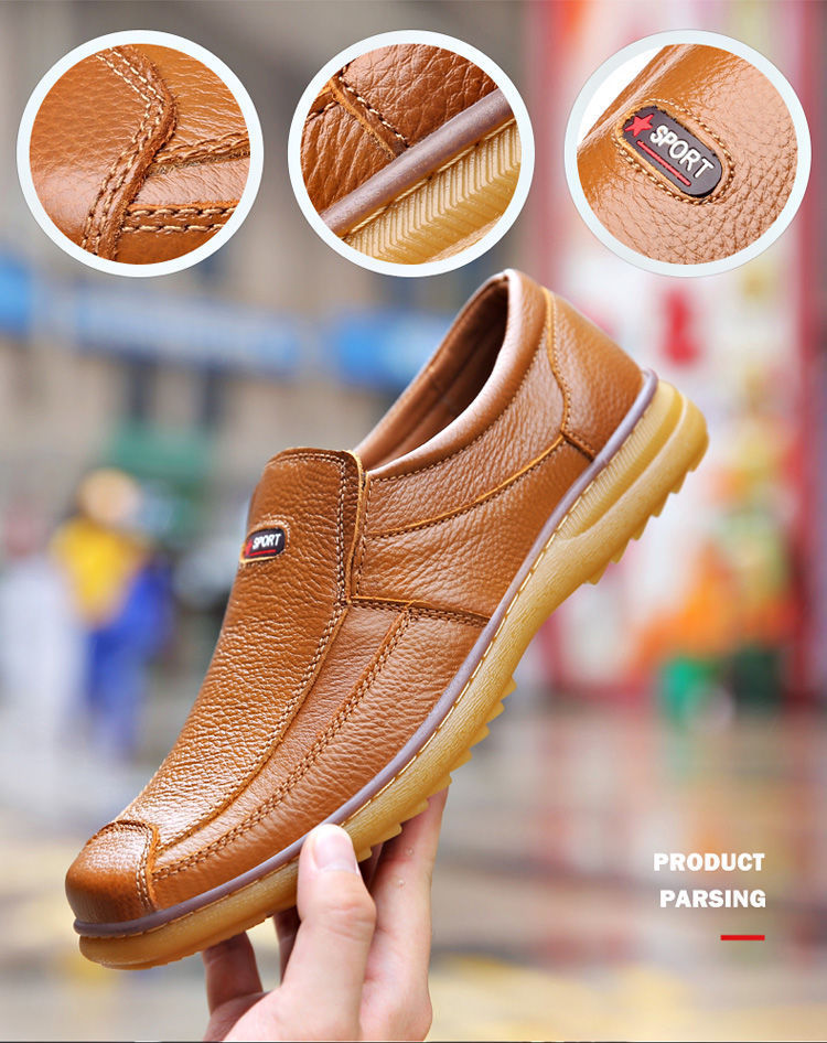 Leather Shoes Men's Autumn Men's Business Casual Leather Shoes Tendon Bottom Korean Men's Shoes GO Buy