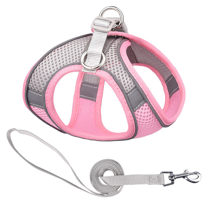 Vest-style Pet Harness Reflective Breathable Dog Hand Holding Rope Leash GO Buy