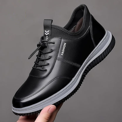 Men's Casual Leather Shoes Breathable Soft Bottom Soft Surface Board Shoes GO Buy