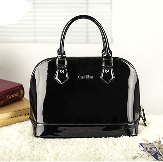 High-grade Patent Leather Shiny Shell Bag All-match One-shoulder Messenger Women's Wedding Handbag Women GO Buy