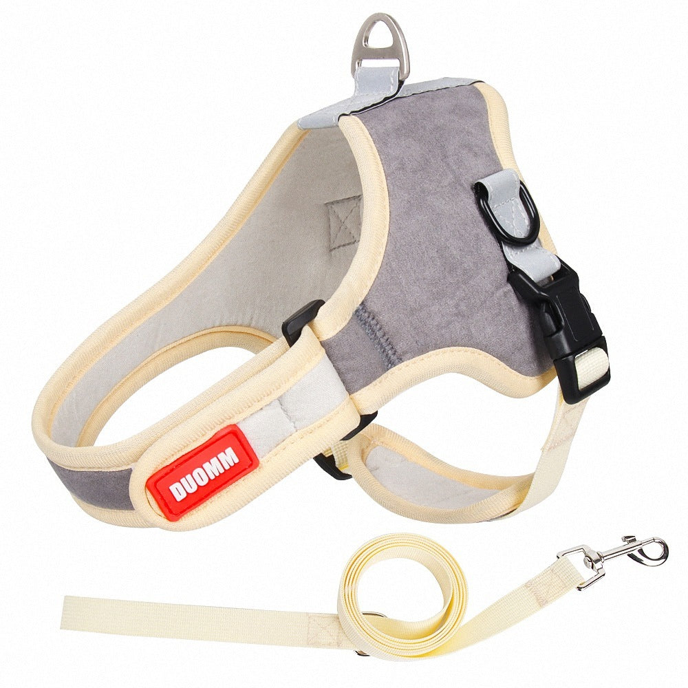 Suede Dog Harness Pet Supplies Leash GO Buy