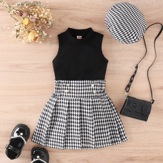 Children's Sleeveless Top Thousand Bird Plaid GO buy