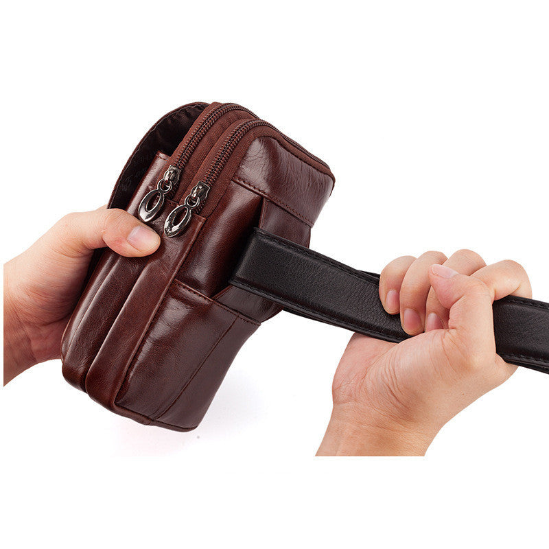 Leather Men's Mobile Phone Pockets Vertical Multi-function GO Buy