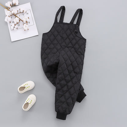 Diamond Check Cotton Bib Pants GO buy