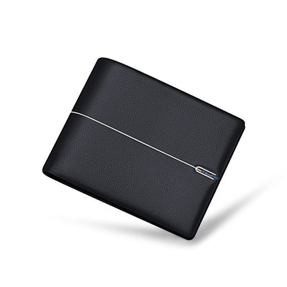 Wallet Men's Business Cowhide Fashion Black GO Buy
