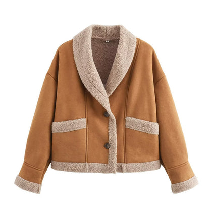 Women's Casual Lapel Loose Woolen Coat GO buy