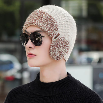 Hat Men's Winter Warm Woolen Hat Thick Knitted Hat GO buy