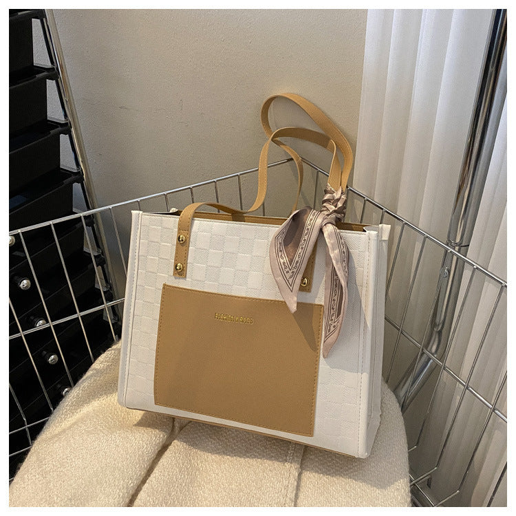 Contrast Color One Shoulder Underarm Tote Big Bag Korean Style Fashion Crossbody GO Buy