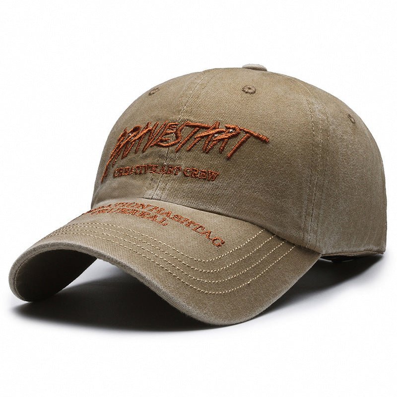 Faded Washed Distressed Baseball Cap Embroidered Letters - Gobuy Fashion