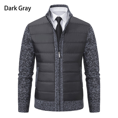 Stand Collar Fleece-lined Thickened Men's Coat GO buy
