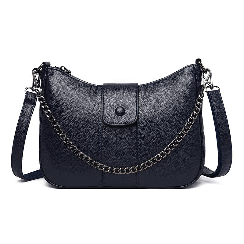 One-shoulder Diagonal Bag Lychee Pattern Soft Leather GO Buy