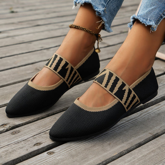 Striped Flats Shoes Fashion Casual Pointed Toe Loafers Lazy Shoes For Women GO buy