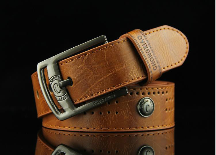 Men's Denim Casual Hollow Rivet Wide Belt GO Buy
