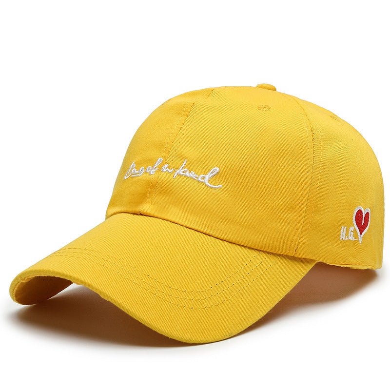 Heart Embroidered Polyester Cotton Baseball Hat - Gobuy Fashion