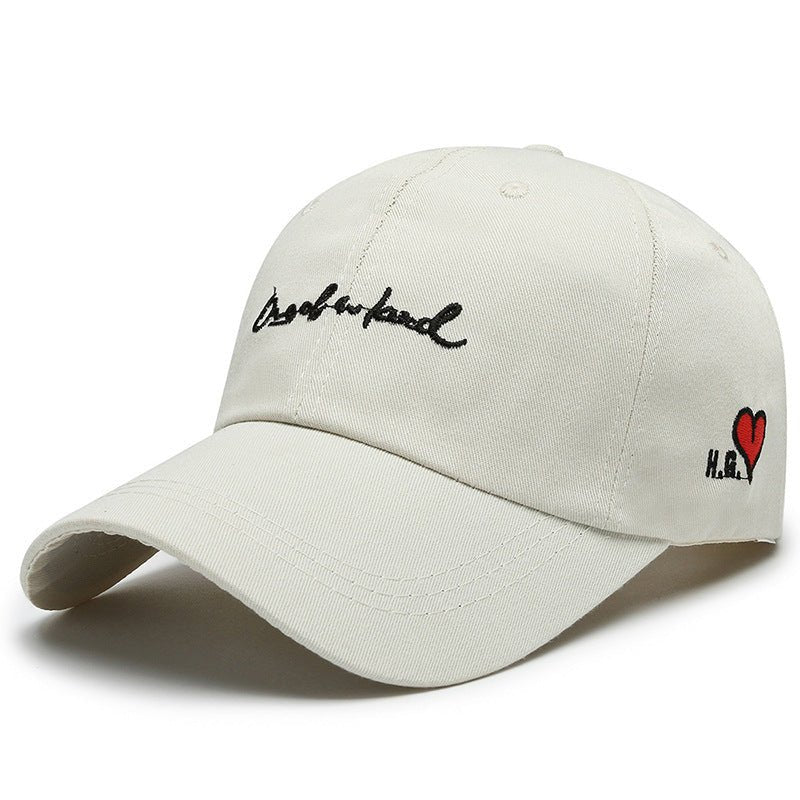 Heart Embroidered Polyester Cotton Baseball Hat - Gobuy Fashion