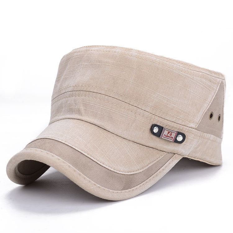 Korean Fashion Men's And Women's Flat - top Cap Stitching Retro Sun Hat Spring New Hat Manufacturer - Gobuy Fashion