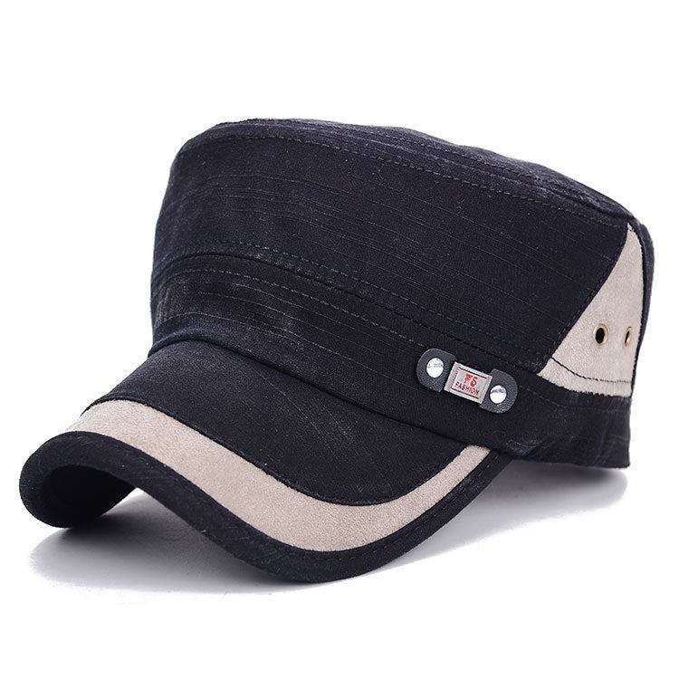 Korean Fashion Men's And Women's Flat - top Cap Stitching Retro Sun Hat Spring New Hat Manufacturer - Gobuy Fashion