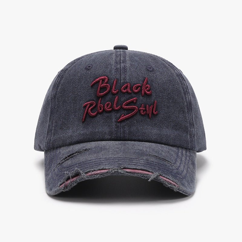 Letter Three - dimensional Embroidery Hole Soft Wine Red Baseball Cap - Gobuy Fashion