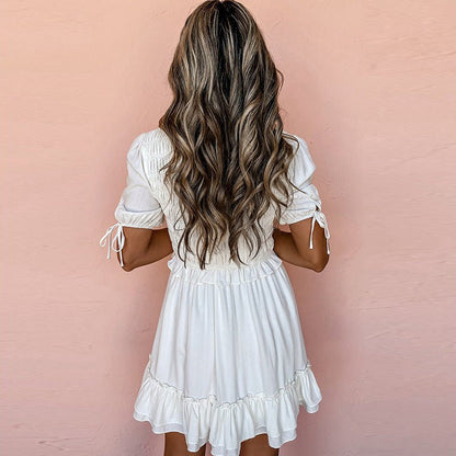 New Solid Color High Waist Dress Women - Gobuy Fashion
