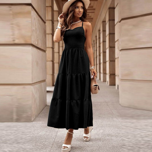 New Solid Color Suspender Dress For Women - Gobuy Fashion