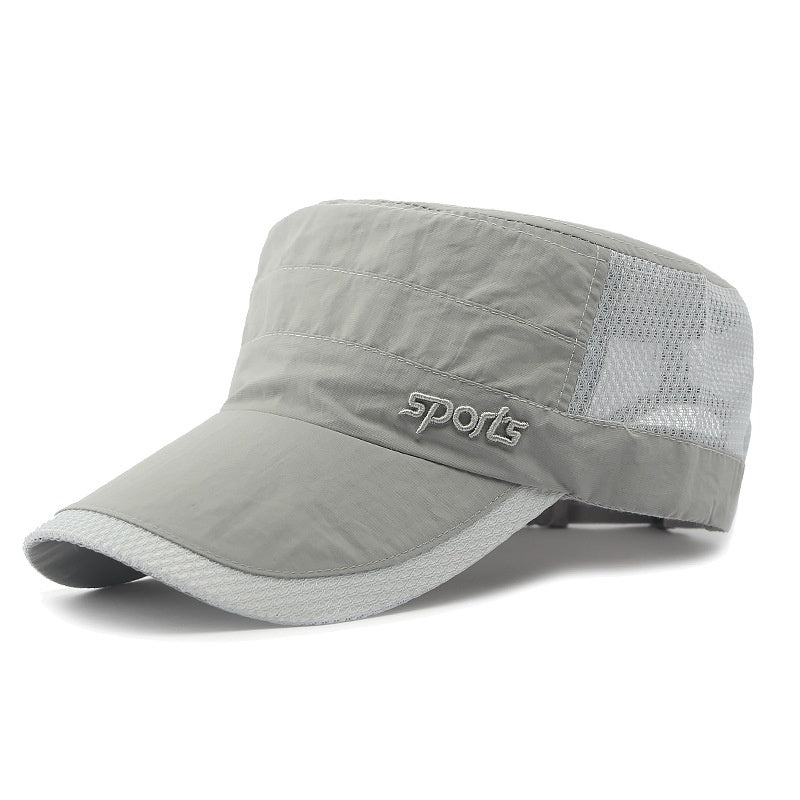 Peaked Cap Summer Mesh Breathable Swimming Sunshade Flat Top Military Cap - Gobuy Fashion