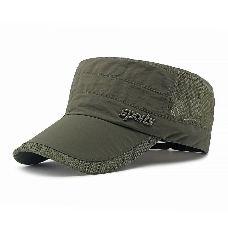Peaked Cap Summer Mesh Breathable Swimming Sunshade Flat Top Military Cap - Gobuy Fashion