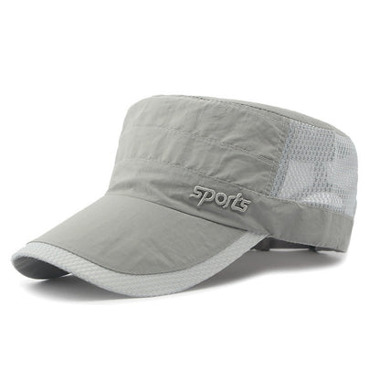 Peaked Cap Summer Mesh Breathable Swimming Sunshade Flat Top Military Cap - Gobuy Fashion