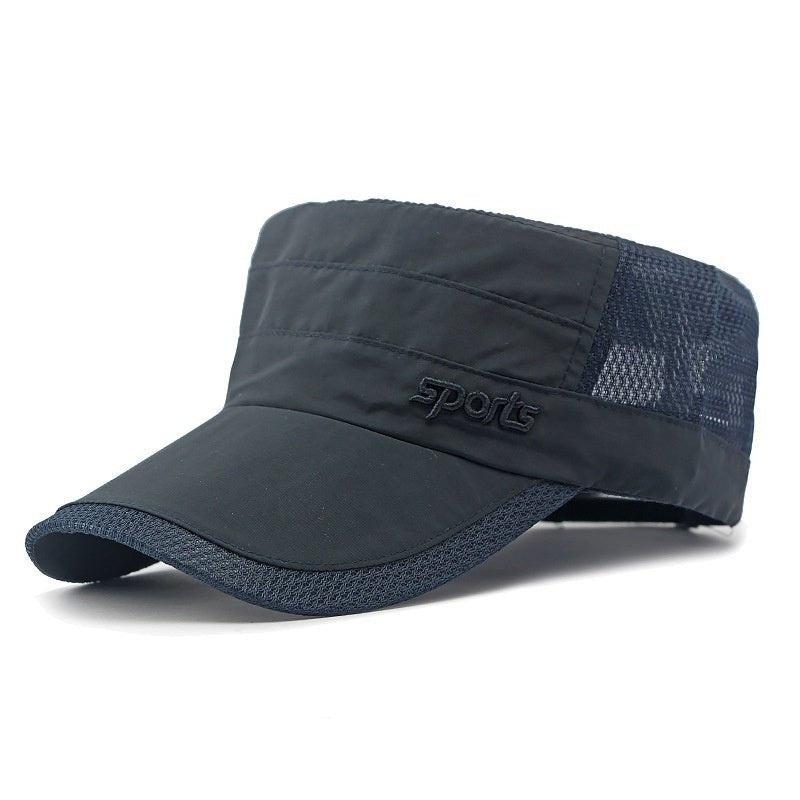Peaked Cap Summer Mesh Breathable Swimming Sunshade Flat Top Military Cap - Gobuy Fashion