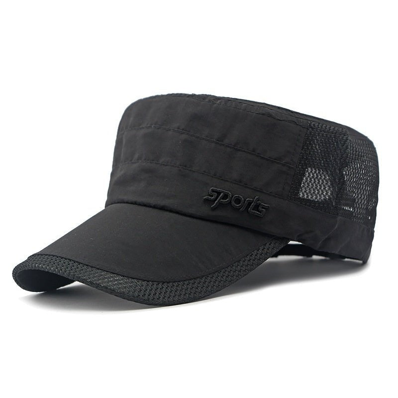 Peaked Cap Summer Mesh Breathable Swimming Sunshade Flat Top Military Cap - Gobuy Fashion