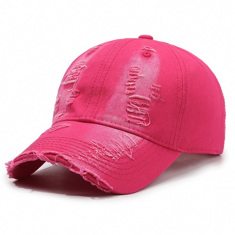 Street Hole Vintage Baseball Cap Men Do The Old Cowboy Washed - Gobuy Fashion