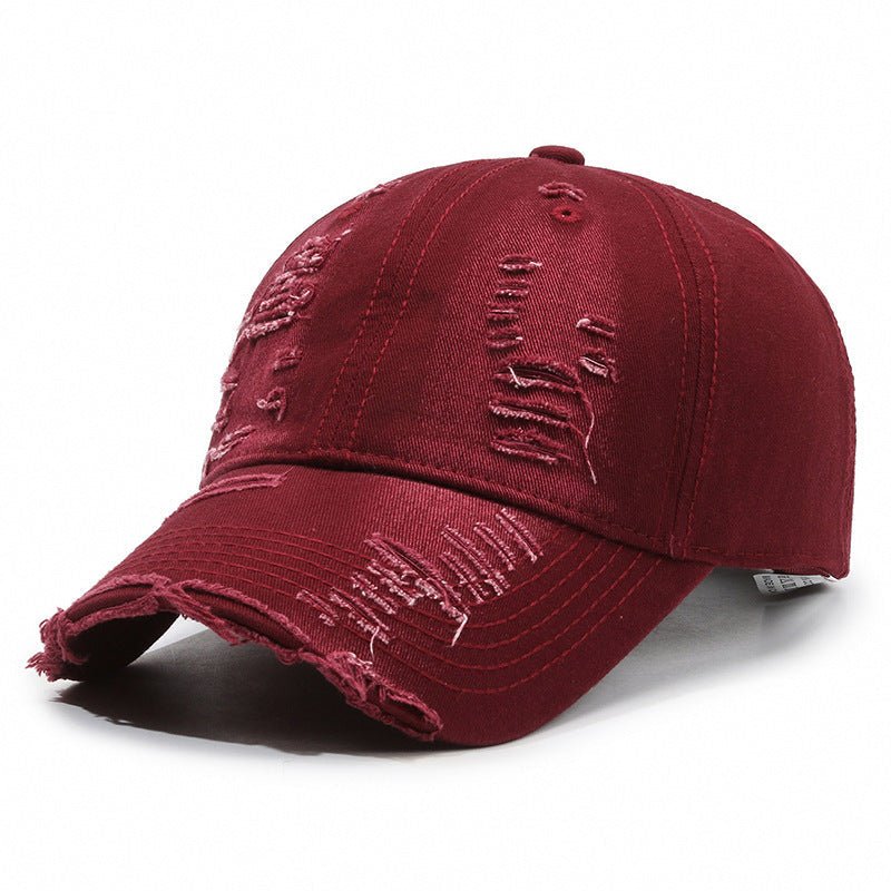 Street Hole Vintage Baseball Cap Men Do The Old Cowboy Washed - Gobuy Fashion