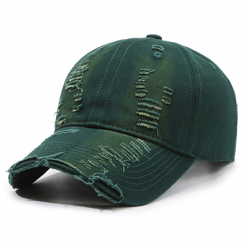 Street Hole Vintage Baseball Cap Men Do The Old Cowboy Washed - Gobuy Fashion
