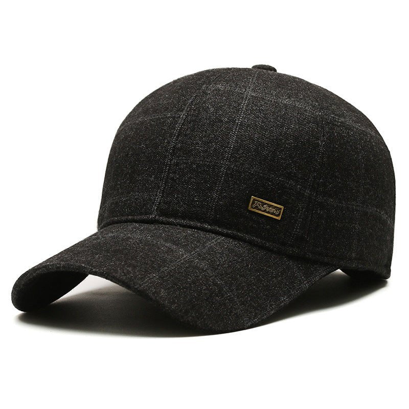 Woolen Hat Middle - aged And Elderly Men's Plaid - Gobuy Fashion